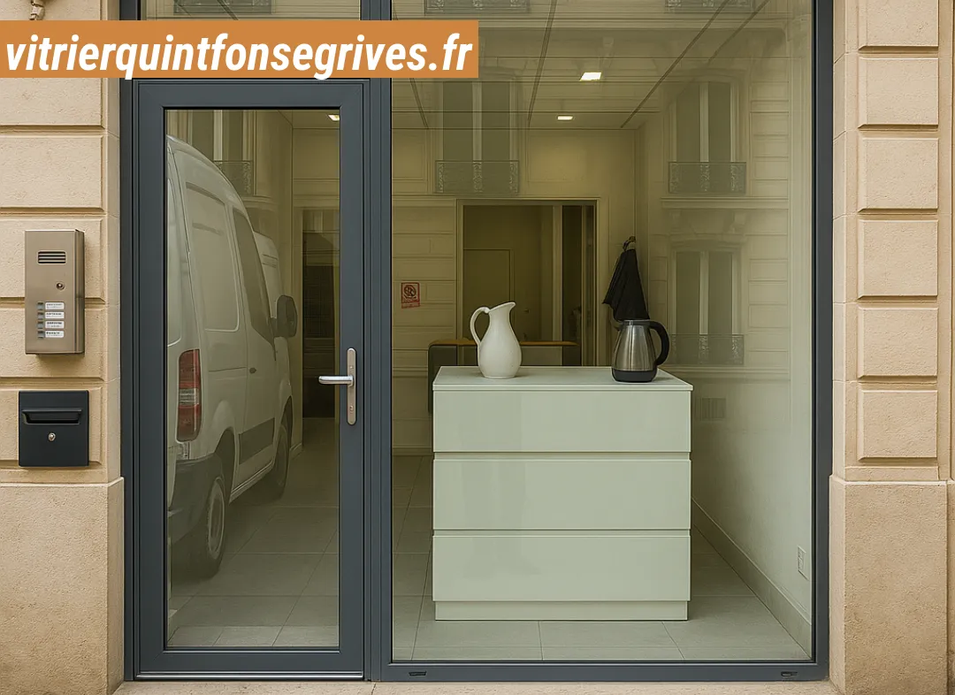 Façade vitrine de magasin en aluminium sur mesure à Quint-Fonsegrives